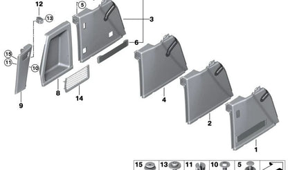 Soporte para triángulo de emergencia OEM 51497167548 para BMW E82, E88, F22, F23, F87, E90, E92, E93, F30, F35, F80, F32, F33, F82, F83, F06, F13, E84, F97, G01, G08, G02, F98, E89, G29, I01. Original BMW.