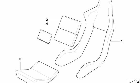 Cojín lumbar OEM 52107907172 para BMW E46. Aumenta la comodidad en el asiento deportivo Recaro. Original BMW.