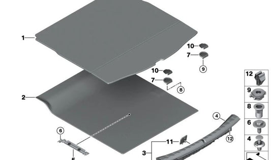 Protettore abbellimento per il bordo di carico OEM 51475A14319 per BMW G80, G22, G23, G82, G83. BMW originale.