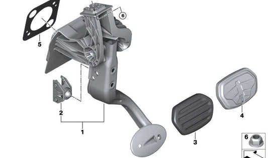Pedal de freno completo OEM 35007916245 para BMW F70, F74, F65, F66, F67, U06, F78, U11, U12, U10, U25. Compatible con cambio manual y automático. Original BMW.