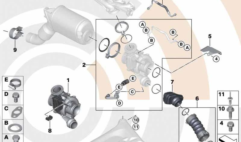Tubería de aire de admisión OEM 11618513451 para BMW F07, F10, F11, F01, F02. Original BMW.