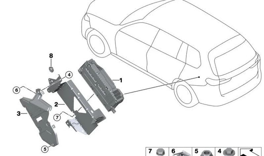 Clip de sujeción OEM 51479177230 para BMW G01, G08, F97, G02, F98, F15, G18, F85, F16, F86. Original BMW.