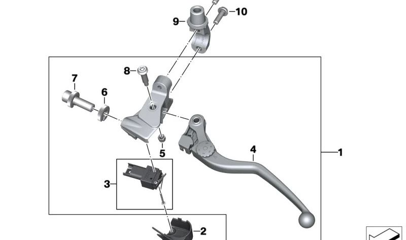 Abrazadera de sujeción con conexión para espejo OEM 32729457893 para motos BMW F 750 GS, F 850 GS, F 900 R, S 1000 XR, M 1000 XR… y más. Original BMW Motorrad.