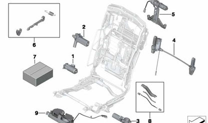 Kit de reparo da estrutura do assento BMW 7 F01, F02, F04 (OEM 52209181836). BMW original