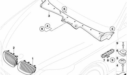 Remache plástico de expansión OEM 07147139402 para BMW E60, E60N, E61, E61N. Original BMW. Ideal para fijar molduras exteriores y rejillas decorativas.