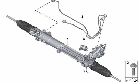 Tornillo autorroscante M12x1,75x98 OEM 32106788643 para BMW F07, F10, F11, F06, F12, F13, F01, F02, F04. Compatible con sistemas de dirección y estabilizador. Original BMW.