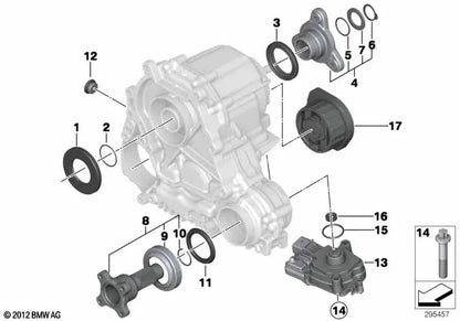 Anello di ritenzione per BMW F20, F21, F22, F23, F30, F31, F34, F35, F32, F33, F36, F07, F10, F11, F18N, F06, F12, F13, F01N, F02N, E84 (OEM 27107625117). BMW originale.