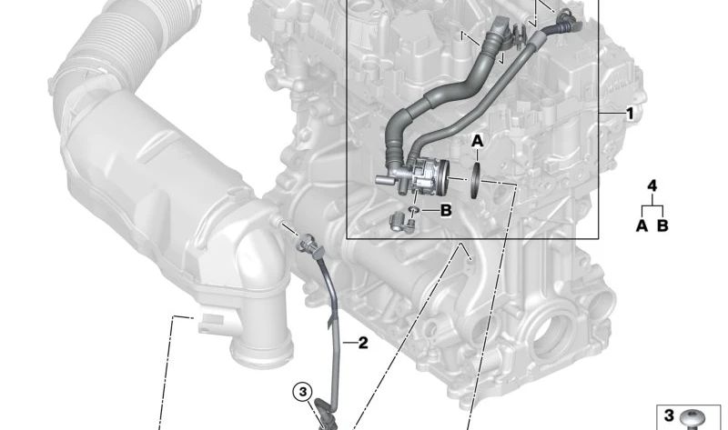 Tubo de ventilación para BMW Serie 2 U06, X1 U11, U12 (OEM 11157952882). Original BMW