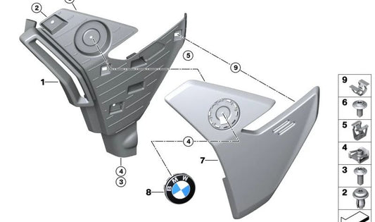 Emblema BMW OEM 46638546386 para motos BMW S 1000 XR, K 1600 GT, F 750 GS, F 800 GS... y más. Original BMW Motorrad.