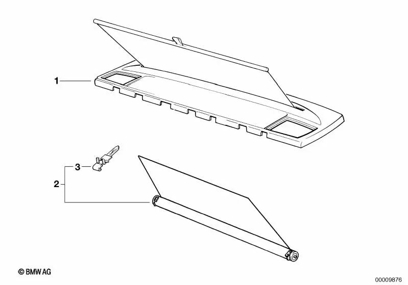 Left suspension hook for BMW 5 Series E34 (OEM 51461978981). Original BMW