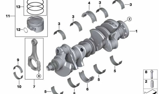Casquillo de apoyo violeta OEM 11217576765 para BMW F07, F10, F11, F90, G30, F06, F12, F13, F01, F02, F04, G11, G12, F91, F92, F93, E70, F15, F85, G05, E71, E72, F16, F86, G07. Original BMW.