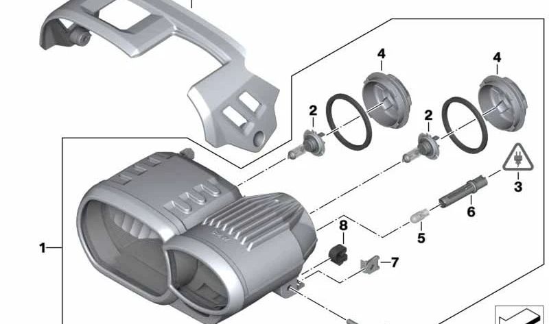 Embellecedor de faro delantero OEM 46637711104 para BMW Motorrad K 1300 R (KK43). Original BMW Motorrad.