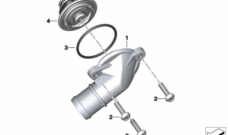 Tapa caja del termostato OEM 11538568848 para motos BMW S 1000 R, S 1000 RR, M 1000 R, M 1000 RR, S 1000 XR... y más. Original BMW Motorrad.