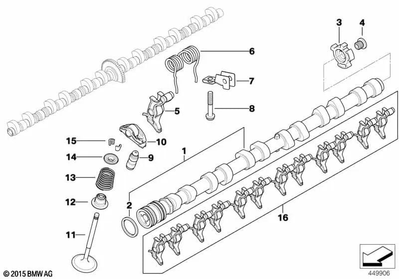 Zwischenhebelreparaturkit für die BMW 7 E65 -Serie, E66 (OEM 11378645502). Original BMW.