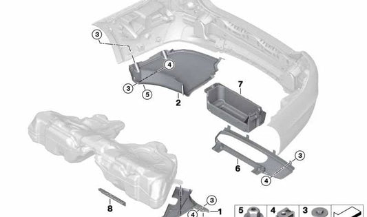 Couvercle latéral droit du réservoir OEM 51757193490 pour BMW F07. BMW d'origine.