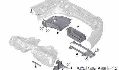 Cubierta central trasera OEM 51757349700 para BMW F07. Pieza original BMW.