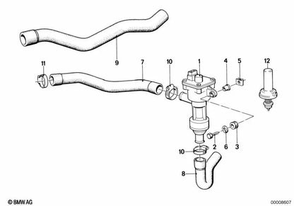 Tubo de Agua de Adelanto 1 para BMW Serie 5 E28, Serie 6 E24 (OEM 64211368714). Original BMW.