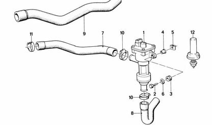 Tubo de agua calefacción OEM 64211374636 para BMW E28 (M5) y E24 (628CSi). Original BMW.