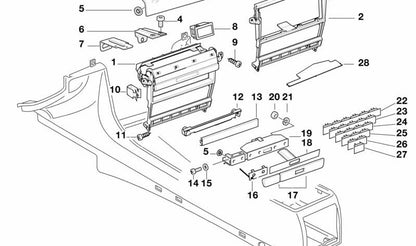 Moldura de interruptor OEM 51168161564 para BMW E39, E38. Original BMW.