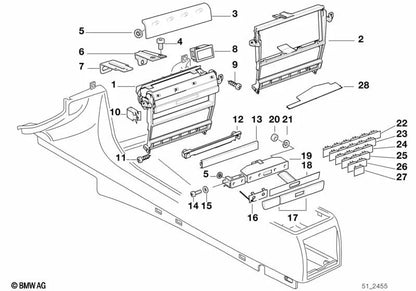 Soporte para BMW Serie 7 E38 (OEM 51168169037). Original BMW