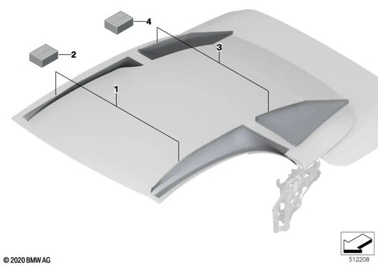 Side interior trim mounting kit for BMW 4 Series G23, G83 (OEM 54345A05DF3). Original BMW