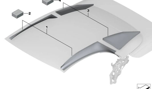 Seitenbeschichtungsdach OEM 54345A05DF2 für BMW G23 420d, 420i, 430i, 430d (alle Modelle). Original BMW.
