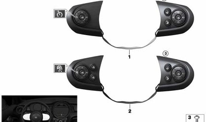 Interruptor de volante multifuncional OEM 61319360508 para MINI F56, F55. Original MINI.