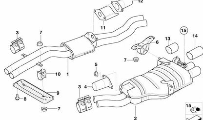 Amortiguador de vibraciones OEM 18107504361 para BMW E46. Pieza original BMW diseñada para reducir vibraciones en el sistema de escape.