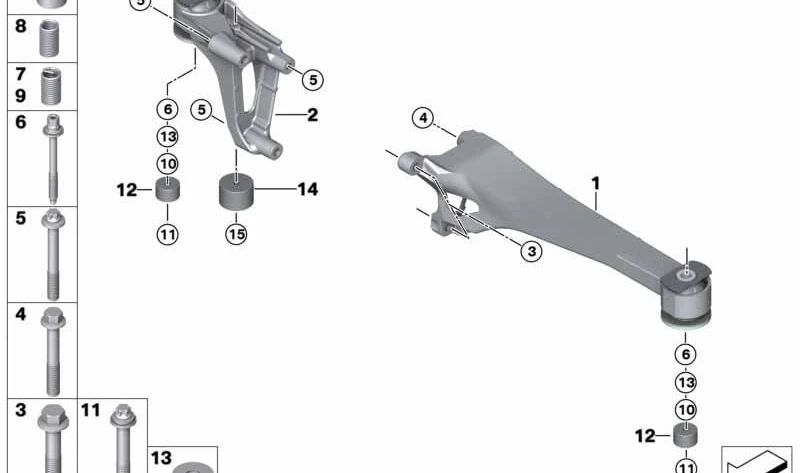 Parafuso Torx com arruela OEM 07119908520 para BMW F45, F46. BMW originais.