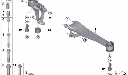 Parafuso Torx com arruela OEM 07119908520 para BMW F45, F46. BMW originais.
