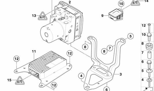 Unidad hidráulica ABS OEM 34516865026 para BMW X5 E70 {xDrive30d, xDrive35i, xDrive40d, xDrive40i, xDrive50i, M50d}. Original BMW.
