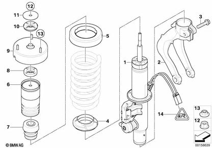Front left shock absorber for BMW E70N, E71 (OEM 37116794537). Original BMW