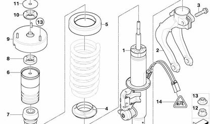 OEM left front shock absorber 37116794533 for BMW E70, E71. Original BMW.