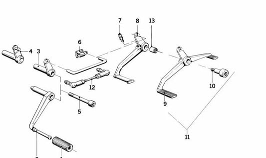 Levier de changement OEM 23411239023 pour BMW (Modèles compatibles: 3 séries E21, 5 séries E12). BMW d'origine.