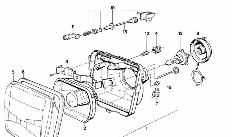 Portalámparas delantero OEM 63121459131 para motos BMW K75, K100, K1100, K1... y más. Original BMW Motorrad.