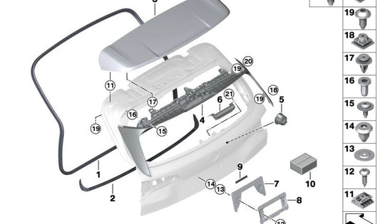 Impression Aeroblade pour BMW X5 F95, G05 (OEM 51629447722). BMW d'origine