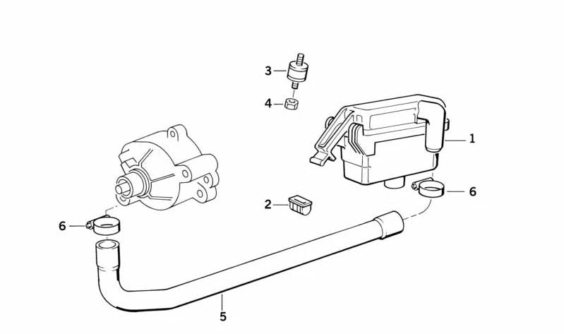 OEM Admission Silencer 11721315445 pour BMW E34 M5 {Modèles: HD91, HD92, HD93, HD98, HC91, HC92, HJ91}. Pièce BMW originale.