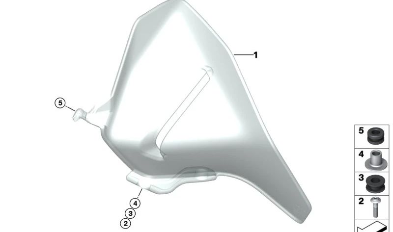 Revestimiento puesto de conducción derecho OEM 46631541488 para BMW Motorrad R1300GS. Original BMW Motorrad.