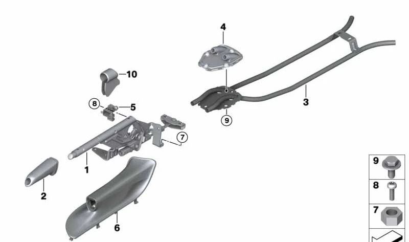 Palanca de freno de mano OEM 34406782749 para BMW E81, E82, E87, E87N, E88, E90, E90N, E91, E91N, E92, E92N, E93, E93N, E84. Original BMW.