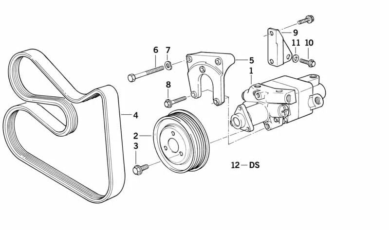 Polea de bomba de dirección asistida OEM 32421722556 para BMW E36, E34, E38. Original BMW.