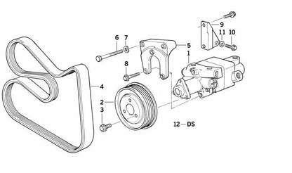 Polea de bomba de dirección asistida OEM 32421722556 para BMW E36, E34, E38. Original BMW.