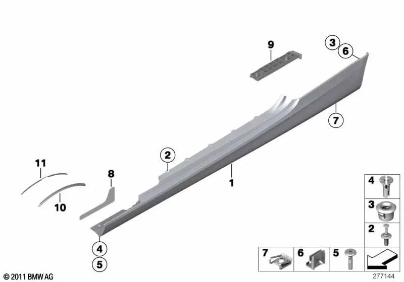 Clip for BMW E92, E92N, E93, E93N, E60, E60N, E61, E61N, E63, E63N, E64, E64N (OEM 51717066220). Genuine BMW