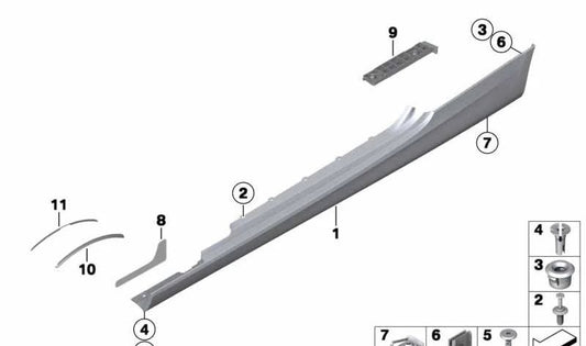 Izquierdo OEM adhesive protector 51777243477 for BMW E93. Original BMW.