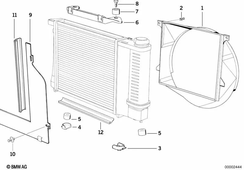 Marco del ventilador para BMW Serie 3 E30 (OEM 17111712623). Original BMW.