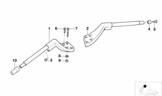Amortiguador de vibración manillar cromo OEM 32712325624 para BMW R1100R, R850R. Original BMW Motorrad.