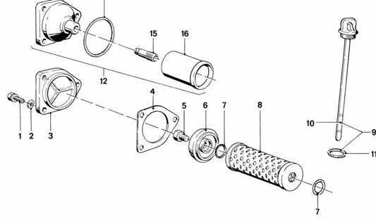 Mesure de l'huile OEM VaLilla 11431337543 pour BMW Motorrad R248 {R50, R60, R75, R80, R90, R100}. BMW d'origine.