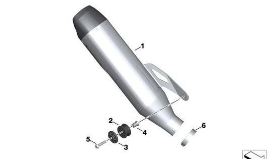 Silenciador deportivo OEM 18519830141 para motos BMW S 1000 R, S 1000 RR, M 1000 RR, M 1000 R. Original BMW Motorrad.