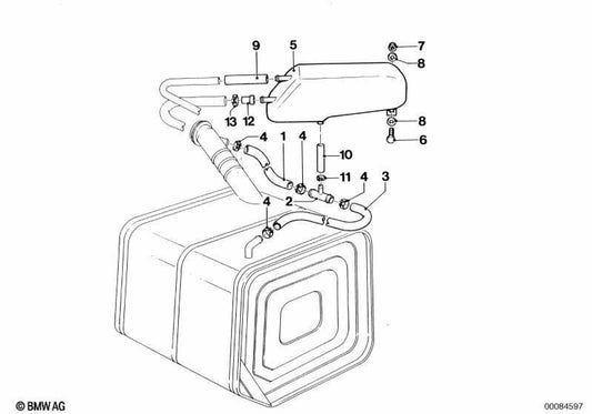 Tubo de combustible OEM 16122161109 para BMW E31, E32, E34. Original BMW.