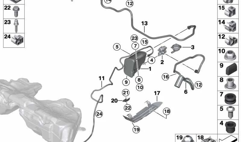 Proteção contra Piedras para BMW 6 F06N Series, F12, F12N, F13, F13N (OEM 16117230176). BMW original