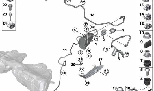 Proteção contra Piedras para BMW 6 F06N Series, F12, F12N, F13, F13N (OEM 16117230176). BMW original